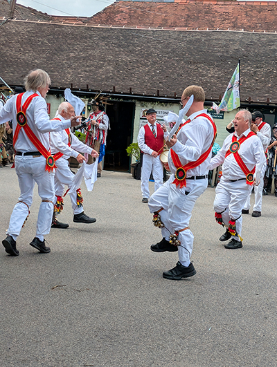 White Hart Morris in traditional Cotswold kit, in Action