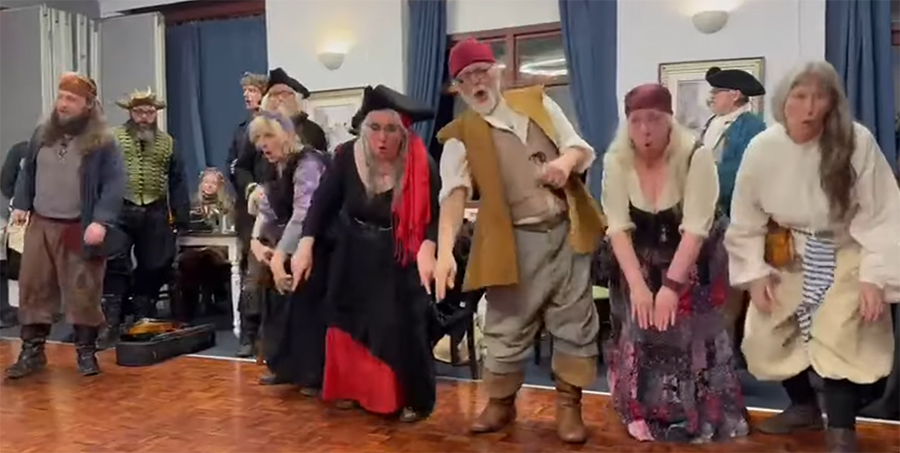 Shanty singers in full flow